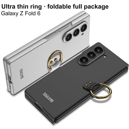 Luxury Leather Shockproof Phone Case With Ring Holder For Samsung Galaxy Z Fold6