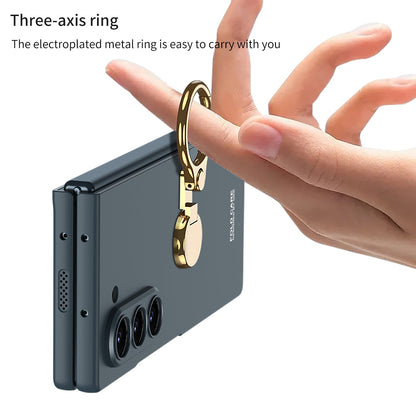 Luxury Shockproof Phone Case With Gold Ring Holder For Samsung Galaxy Z Fold 6