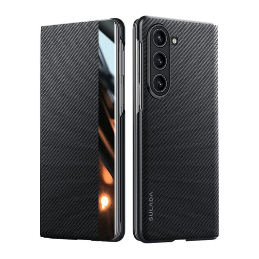 Luxurious Leather Cover With Magnetic Coil & Card Holder For Galaxy Z Fold 7/6/5/4