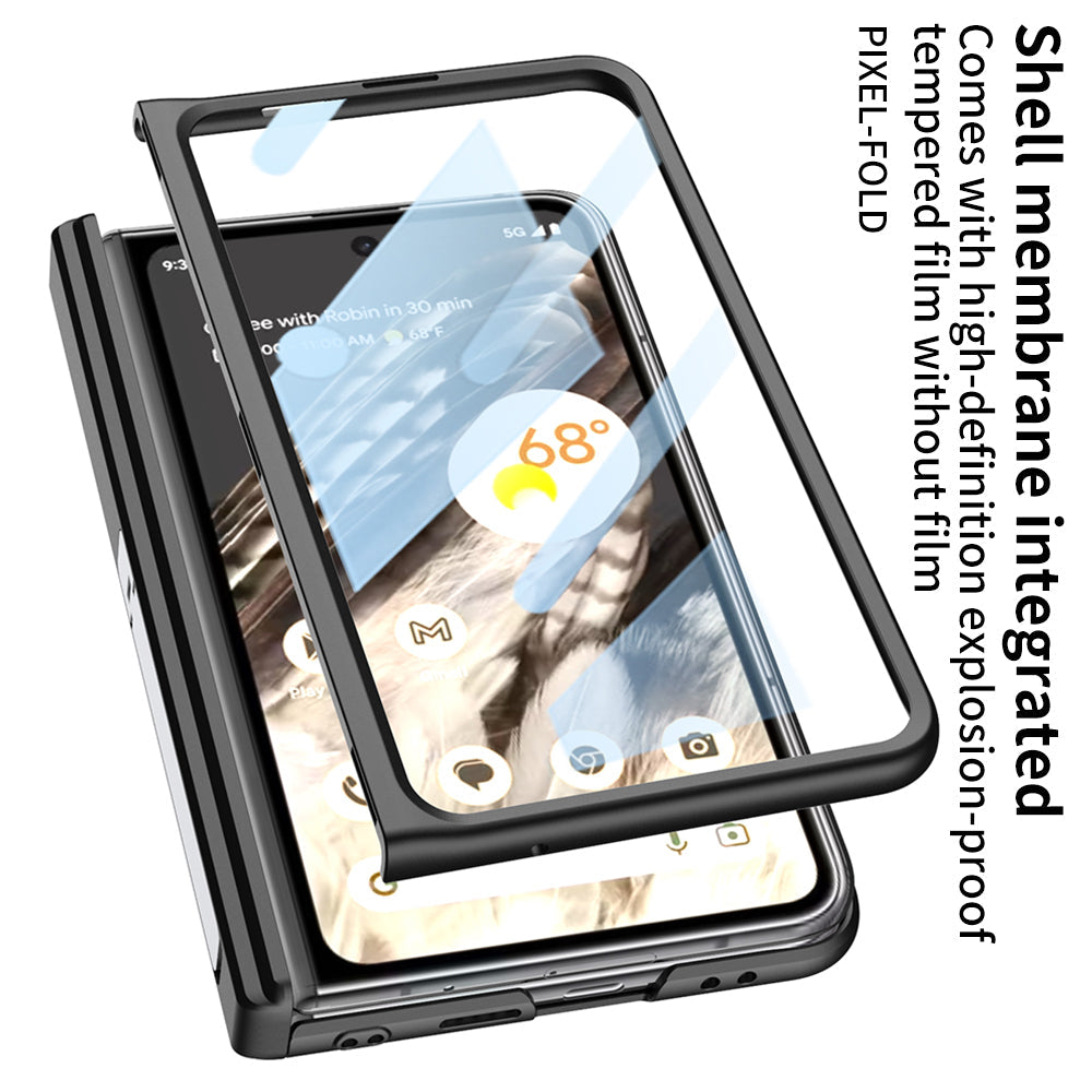 Magnetic All-inclusive Leather Case With Tempered Film For Google Pixel Fold With Invisible Bracket - mycasety2023 Mycasety