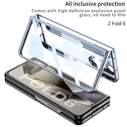 Transparent Electroplating Protective Phone Case With Pen Tray Shell and Film For Samsung Galaxy Z Fold6