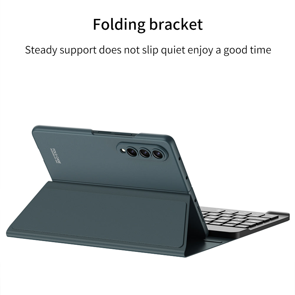Bluetooth 3.0 Keyboard Magnetic All-inclusive Leather Cover For Samsung Galaxy Z Fold3 Fold4 5G Come With keyboard+Holster Bracket+Phone Case+Capacitive Pen - Mycasety Mycasety