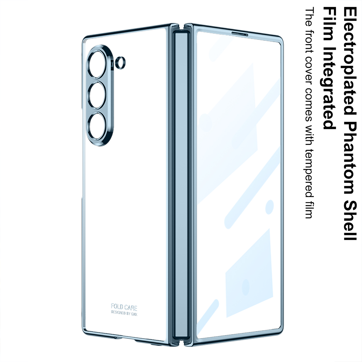 Transparent Electroplating Shockproof Phone Case With Back Screen Protector For Samsung Galaxy Z Fold 6