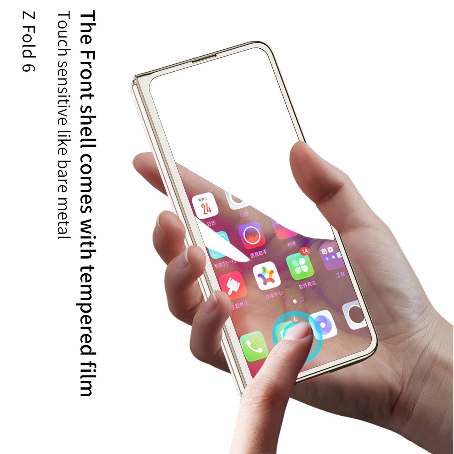 Transparent Electroplating Protective Phone Case With Pen Tray Shell and Film For Samsung Galaxy Z Fold6