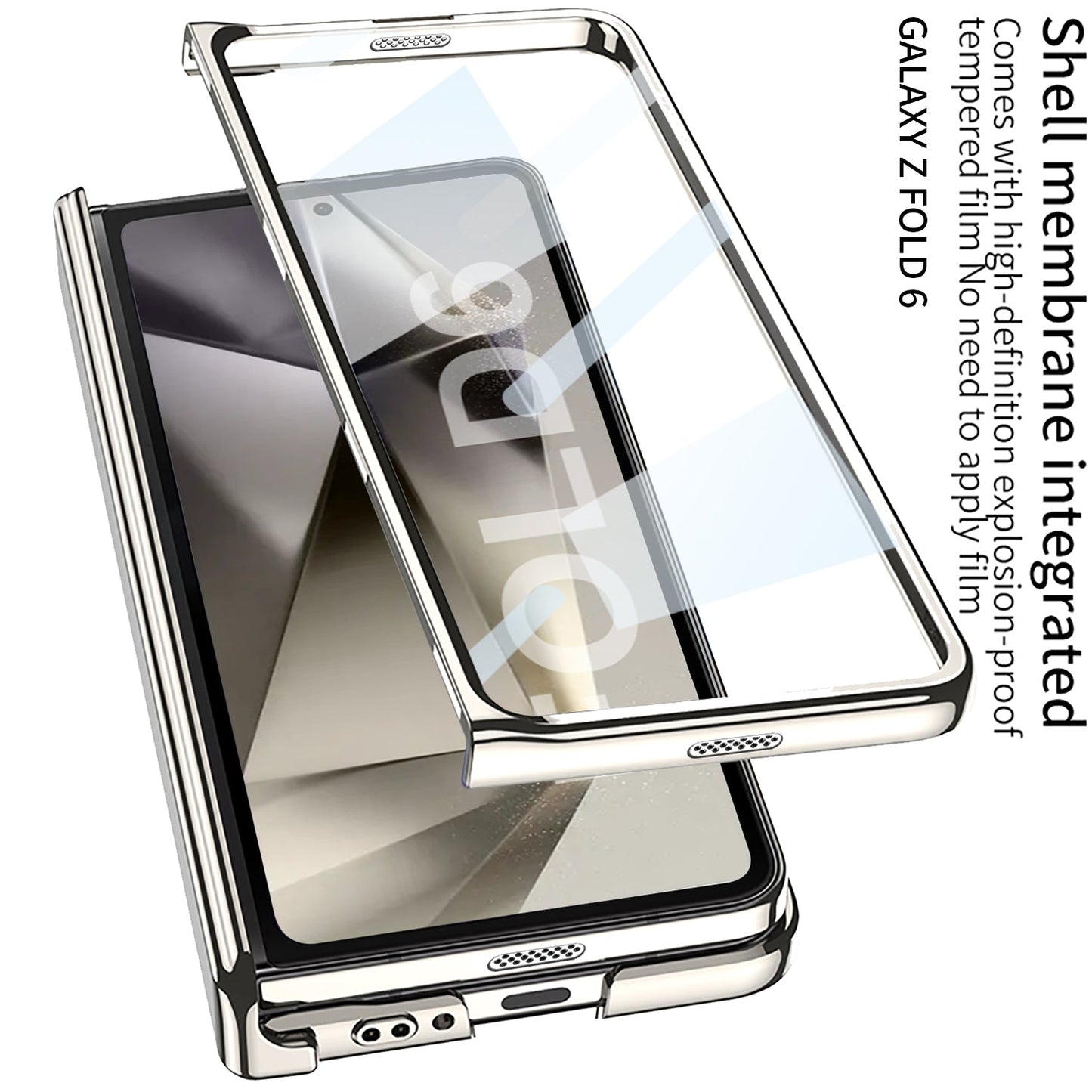 Transparent Magnetic Hinge Shockproof Phone Case With Screen Protector For Samsung Galaxy Z Fold6