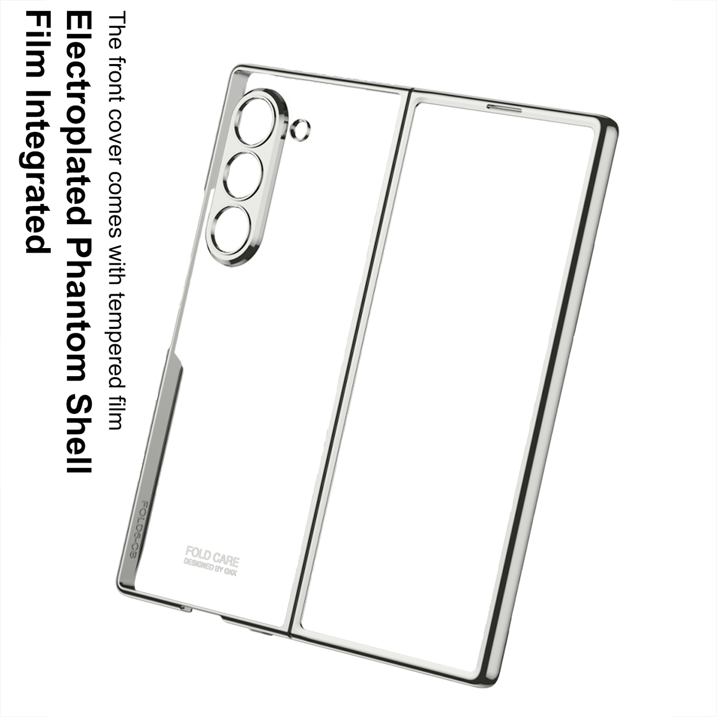 Transparent Electroplating Shockproof Phone Case With Back Screen Protector For Samsung Galaxy Z Fold 6