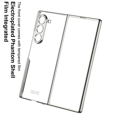 Transparent Electroplating Shockproof Phone Case With Back Screen Protector For Samsung Galaxy Z Fold 6