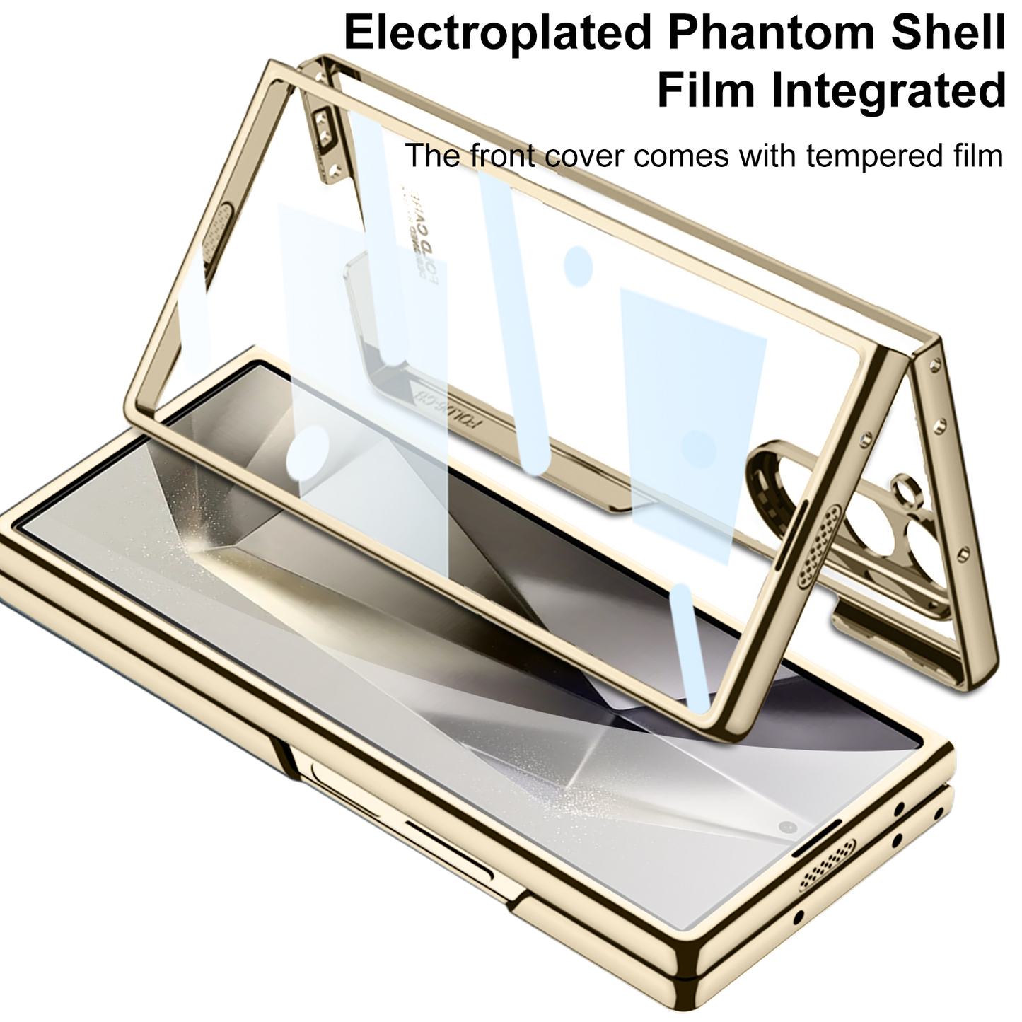 Transparent Electroplating Shockproof Phone Case With Back Screen Protector For Samsung Galaxy Z Fold 6