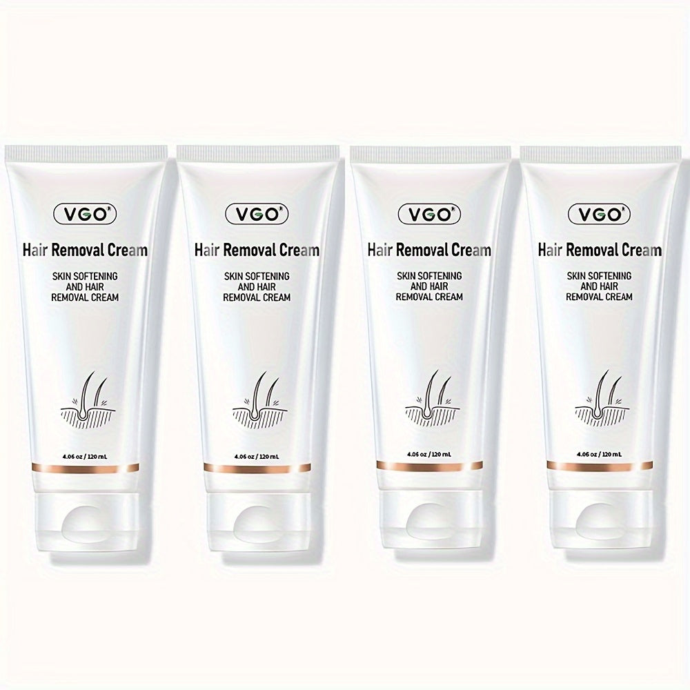 VGO Hair Removal Cream For Women & Men Painless Bikini Hair Removal Gel Hair Removal Lotion For Unwanted Hair, All Skin Types 120ml * 4PCS