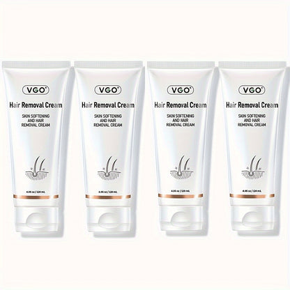 VGO Hair Removal Cream For Women & Men Painless Bikini Hair Removal Gel Hair Removal Lotion For Unwanted Hair, All Skin Types 120ml * 4PCS