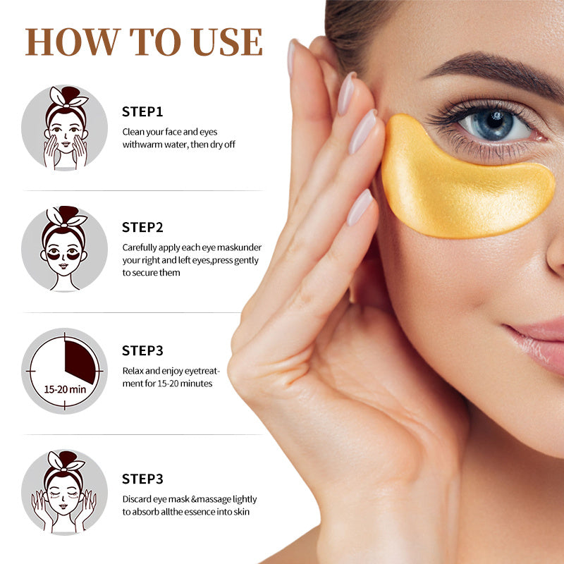 24k Gold Eye Mask - Moisturizing and nourishing eye mask to firm and tighten the eye area.