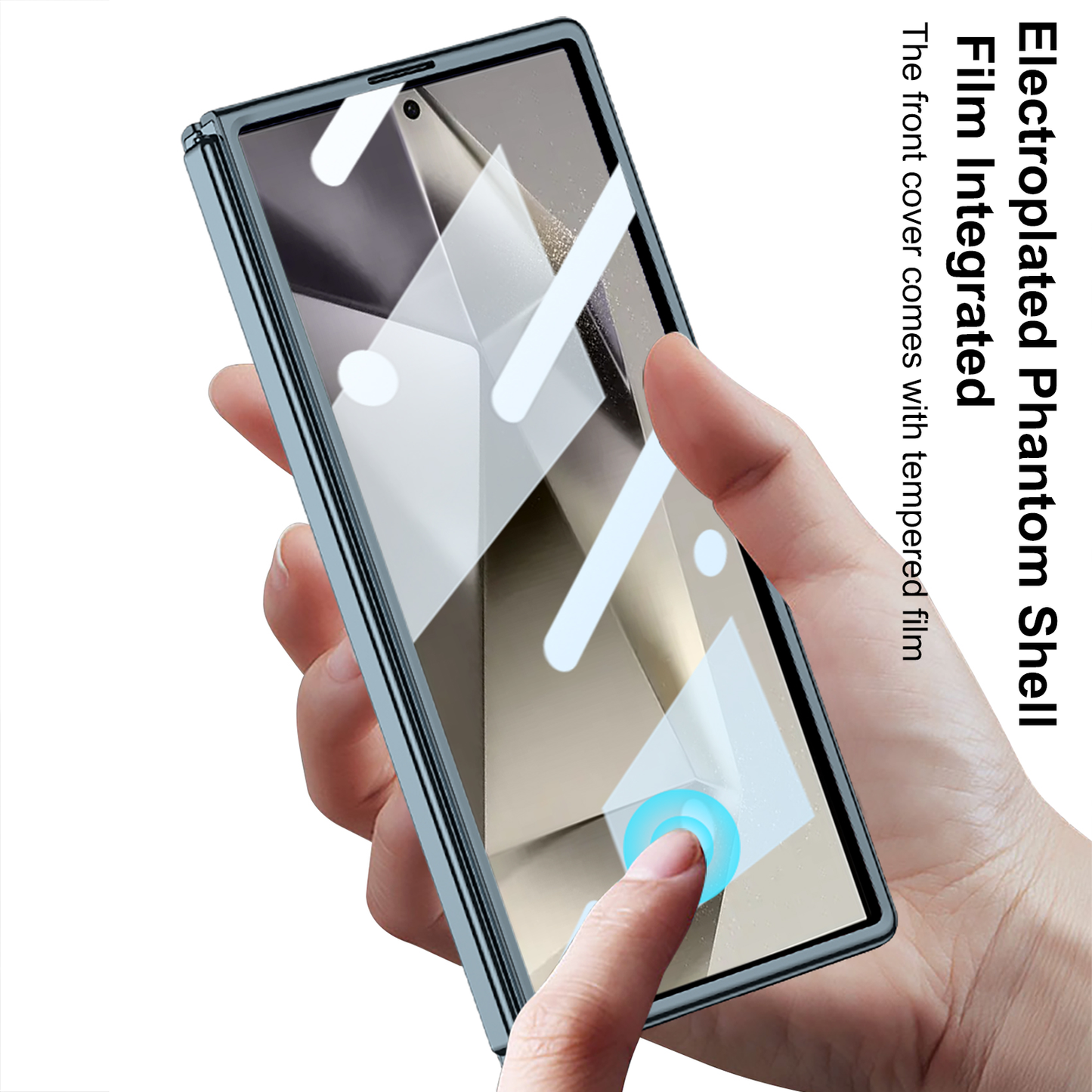 Transparent Electroplating Shockproof Phone Case With Back Screen Protector For Samsung Galaxy Z Fold 6