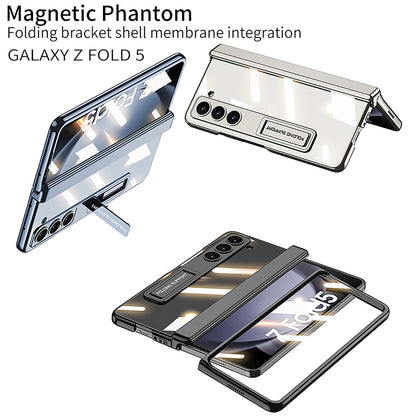 Magnetic Hinge Invisible Bracket Electroplated Protective Phone Case For Samsung Galaxy Z Fold5 Fold4 - mycasety2023 Mycasety