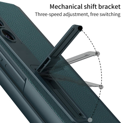 Magnetic Hinge Pen Box Protective Leather Phone Case With Back Screen Glass For Samsung Galaxy Z Fold 5/4/3 5G - mycasety2023 Mycasety