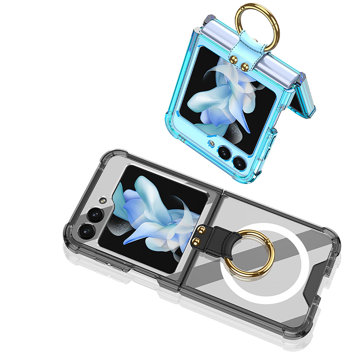 Airbag Anti-Fall Artifact Case For Samsung Galaxy Z Flip5 With Ring Bracket