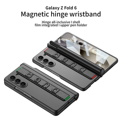 Magnetic Hinge Pen Box Shockproof Phone Case With Screen Protector & Wristband For Samsung Galaxy Z Fold6