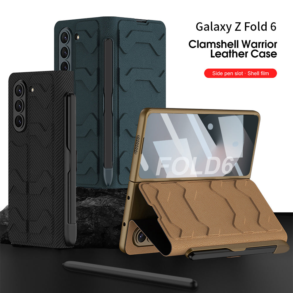 Luxurious Leather Cover Shockproof Phone Case With Screen Protector and Pen Slot For Samsung Galaxy Z Fold6