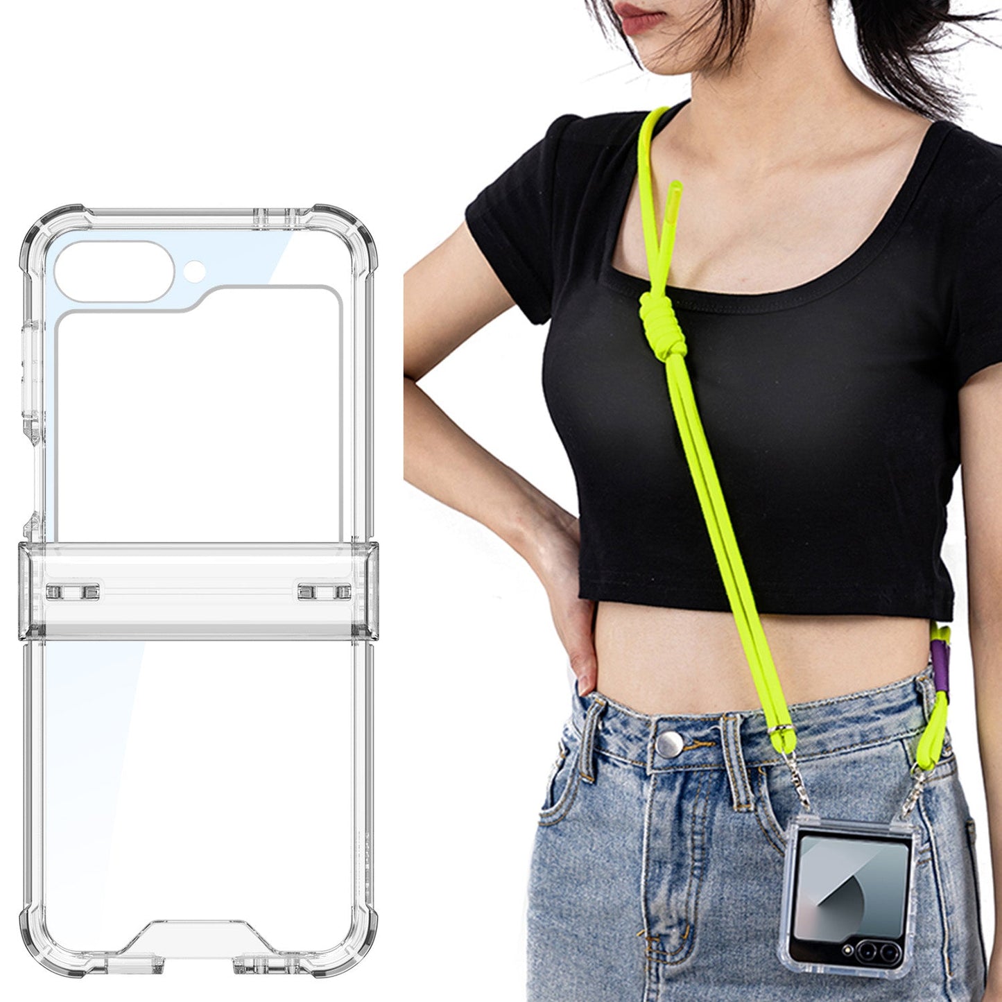 Shockproof Phone Case With Lanyard For Galaxy Z Flip 6/5/4/3