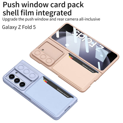 Push Window Cardholder Case For Samsung Galaxy Z Fold5 With Film