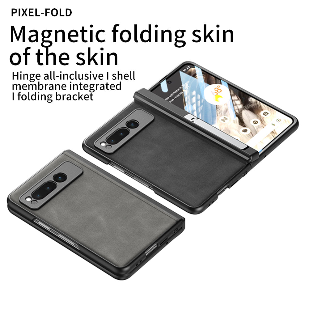 Magnetic Folding Hinge All-inclusive Leather Case With Tempered Film For Google Pixel Fold With Damped folding Bracket - mycasety2023 Mycasety