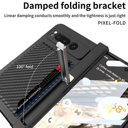 Magnetic Folding All-inclusive Leather Case With Tempered Film For Google Pixel Fold With Damped Folding Bracket & Card Holder - mycasety2023 Mycasety