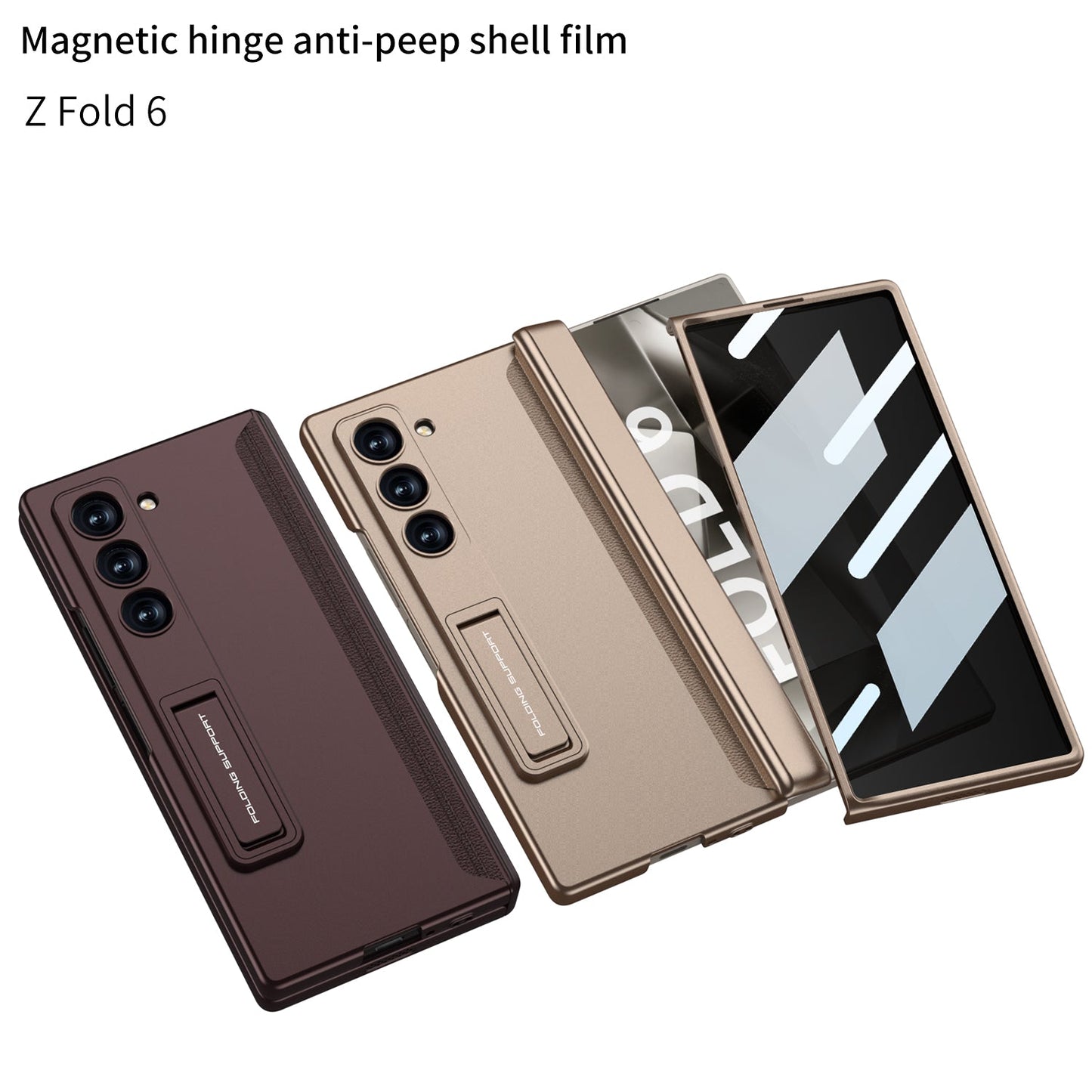 Magnetic Hinge Bracket Shockproof Phone Case With Anti-peeping Back Screen Protector For Samsung Galaxy Z Fold6