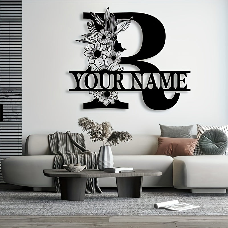 Custom Metal Plaque Family Name Sign  Personalized Split Letter Sign