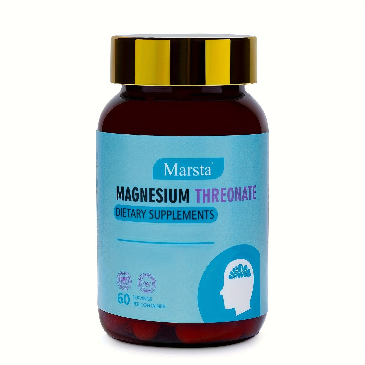 Marsta Magnesium Threonate Capsules 1 Bottle 60 Capsules Rich In Magnesium Threonate, Vegetable Cellulose, Microcrystalline Cellulose, Stearic Acid And Other Ingredients Twice A Day, One Capsule Each Time