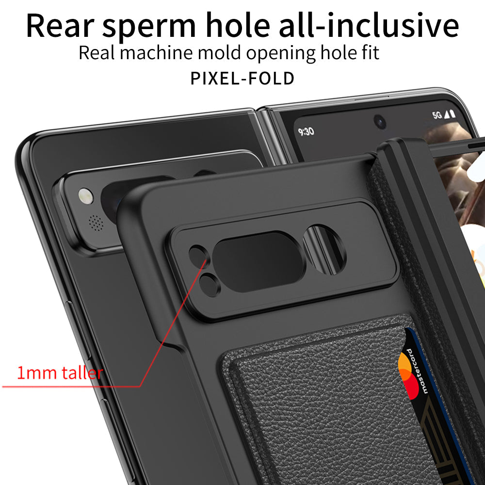 Magnetic Folding All-inclusive Leather Case With Tempered Film For Google Pixel Fold With Damped Folding Bracket & Card Holder - mycasety2023 Mycasety