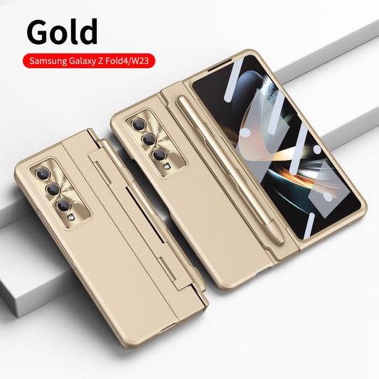 Enhanced Version of Armor Hinge Folding Shell Case For Samsung Galaxy Z Fold3 Fold4 5G With S-Pen Slot & Stylus - Mycasety Mycasety