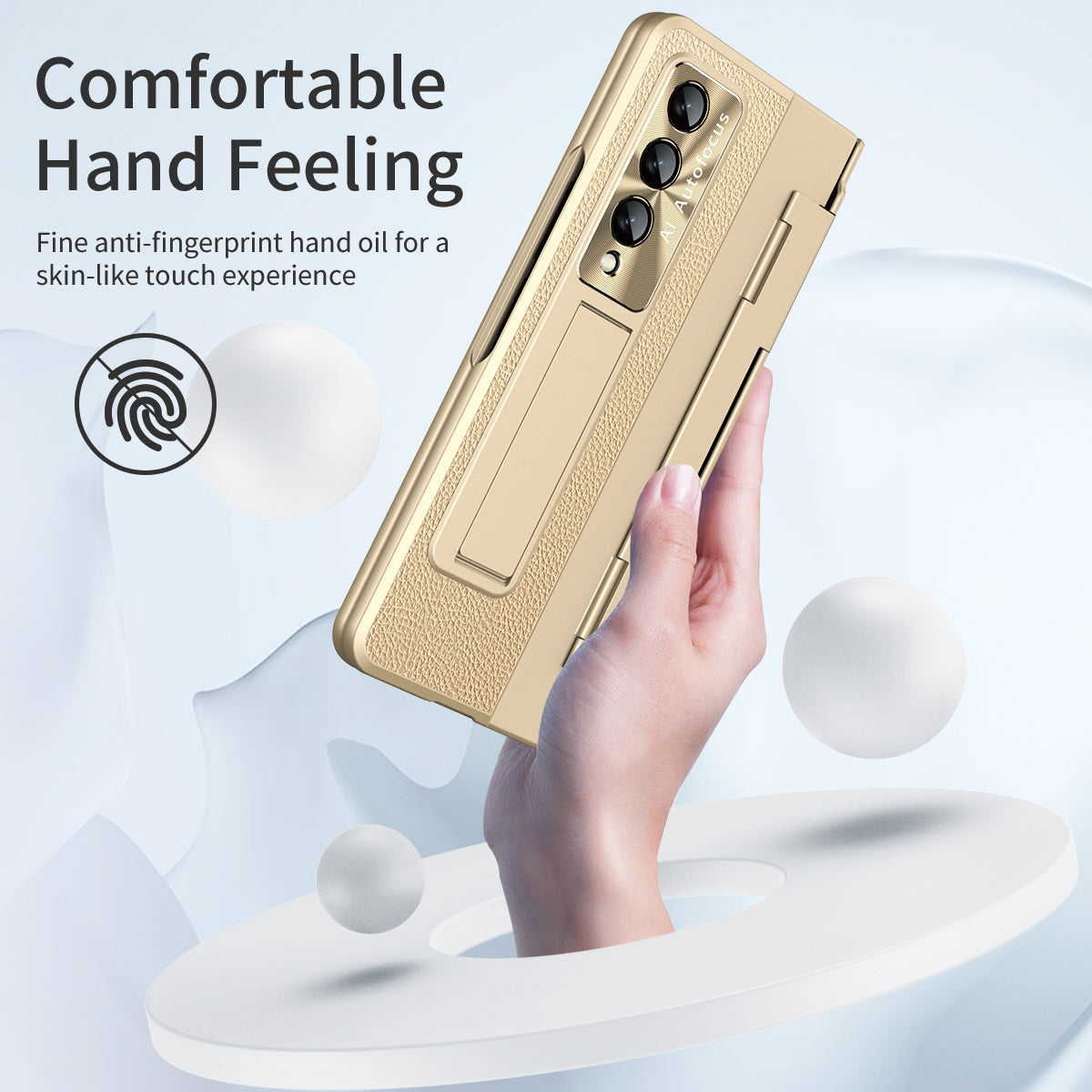 Hinge Folding Leather Magnetic Bracket Shell Electroplated Case For Samsung Galaxy Z Fold3 Fold4 5G With S Pen Slot & Stylus - Mycasety Mycasety
