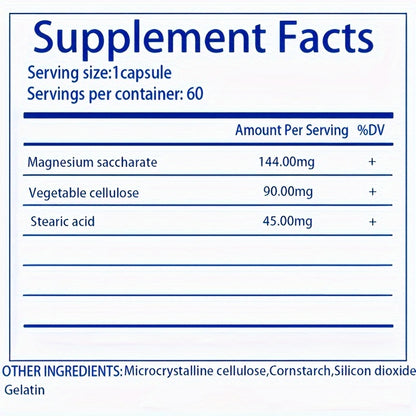 Marsta Magnesium Threonate Capsules 1 Bottle 60 Capsules Rich In Magnesium Threonate, Vegetable Cellulose, Microcrystalline Cellulose, Stearic Acid And Other Ingredients Twice A Day, One Capsule Each Time