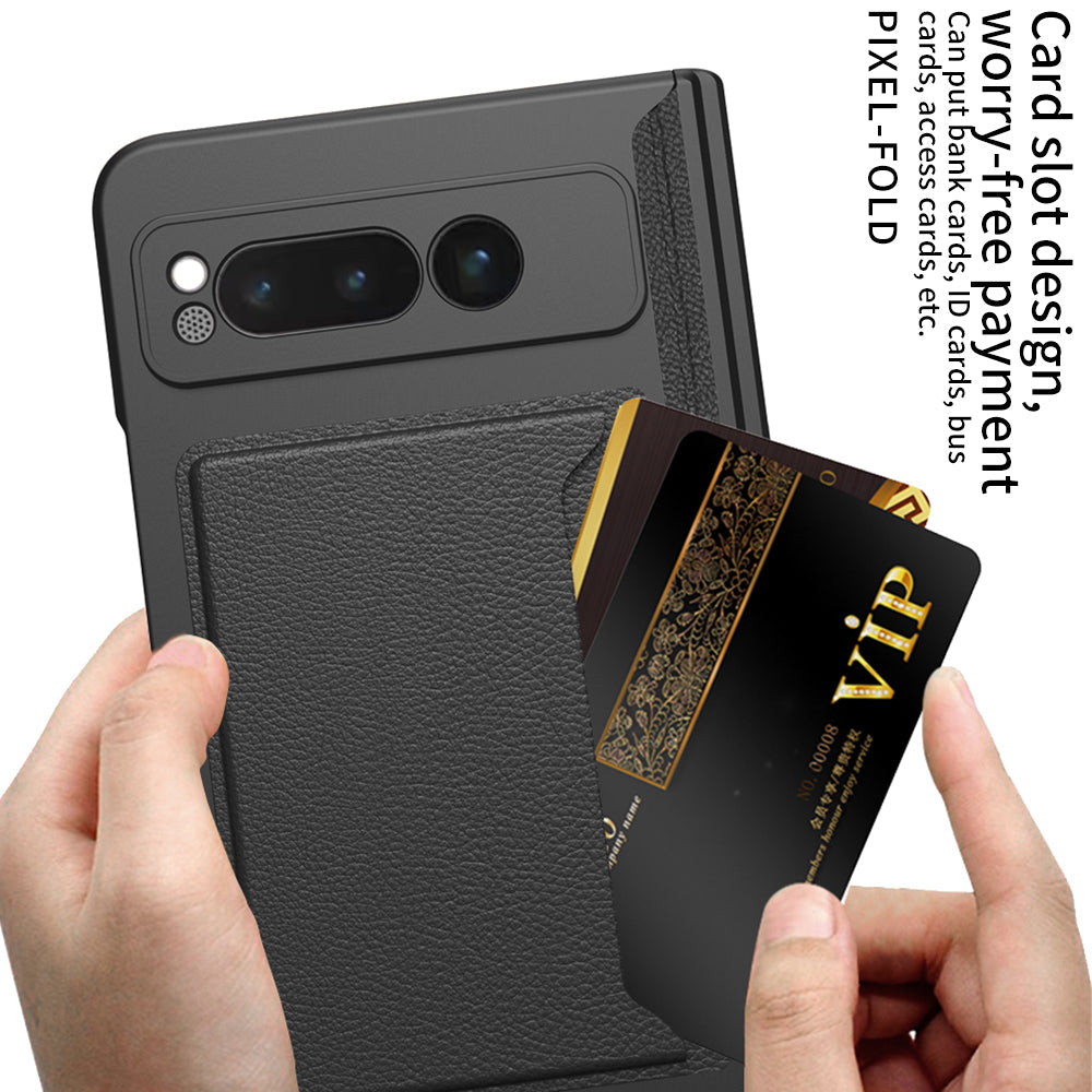 Magnetic Folding All-inclusive Leather Case With Tempered Film For Google Pixel Fold With Damped Folding Bracket & Card Holder - mycasety2023 Mycasety