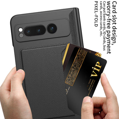 Magnetic Folding All-inclusive Leather Case With Tempered Film For Google Pixel Fold With Damped Folding Bracket & Card Holder - mycasety2023 Mycasety