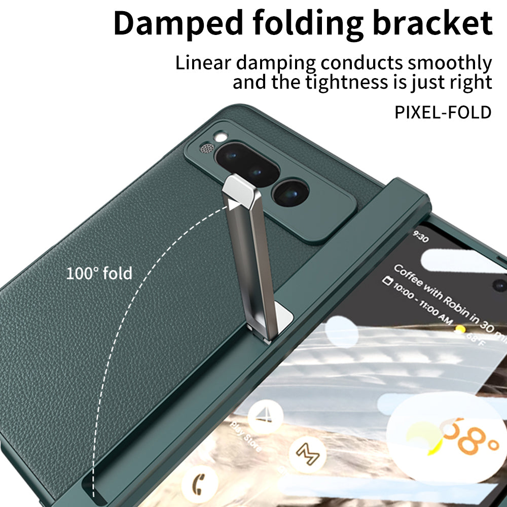 Magnetic Luxury Leather All-inclusive Metal Bracket Case for Google Pixel Fold
