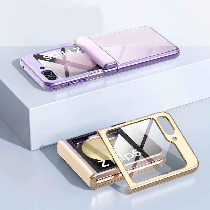 Electroplated Fully Enclosed Hinge with Front Film Samsung Galaxy Z Flip5 Case