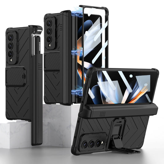 Magnetic Samsung Galaxy Z Fold5 Fold4 Fold3 Case Business Folding Armor Cover With Film & Slide Pen Slot and Kickstand - mycasety2023 Mycasety