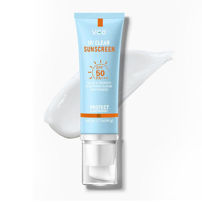 VGO Tinted Sunscreen for Face SPF 50, Hydrating Sun Essence Face Sunscreen Leaves No Sticky Feeling Travel Size Sunscreen Against UVA and UVB Rays 50ml / 1.7oz