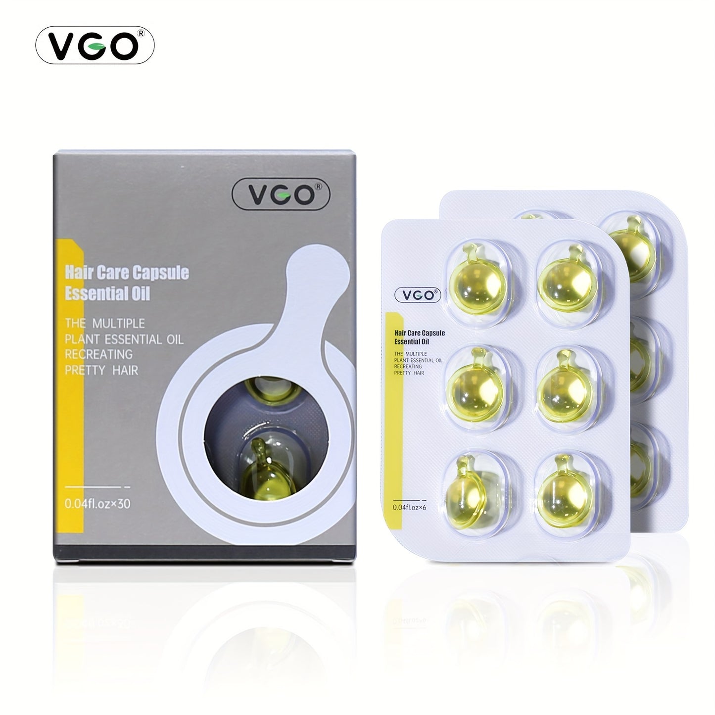 VGO HAIR CARE Capsule ESSENTIAL Oil Contains Olive Oil, Sunflower Seed Oil And Other Ingredients To Nourish Hair Suitable For Damaged Hair Small And Portable 0.04fl.oz.*30