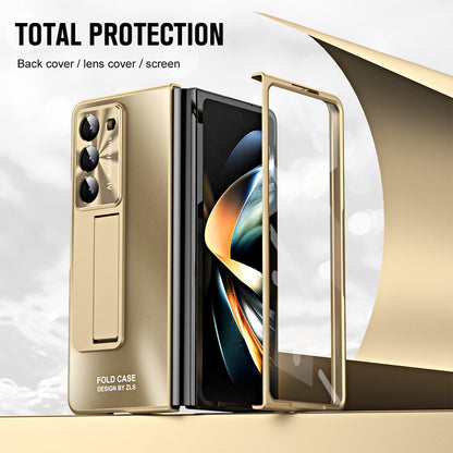 Frosted Electroplating Shockproof Phone Case With Front Screen Protector & Bracket For Galaxy Z Fold6/5/4/3