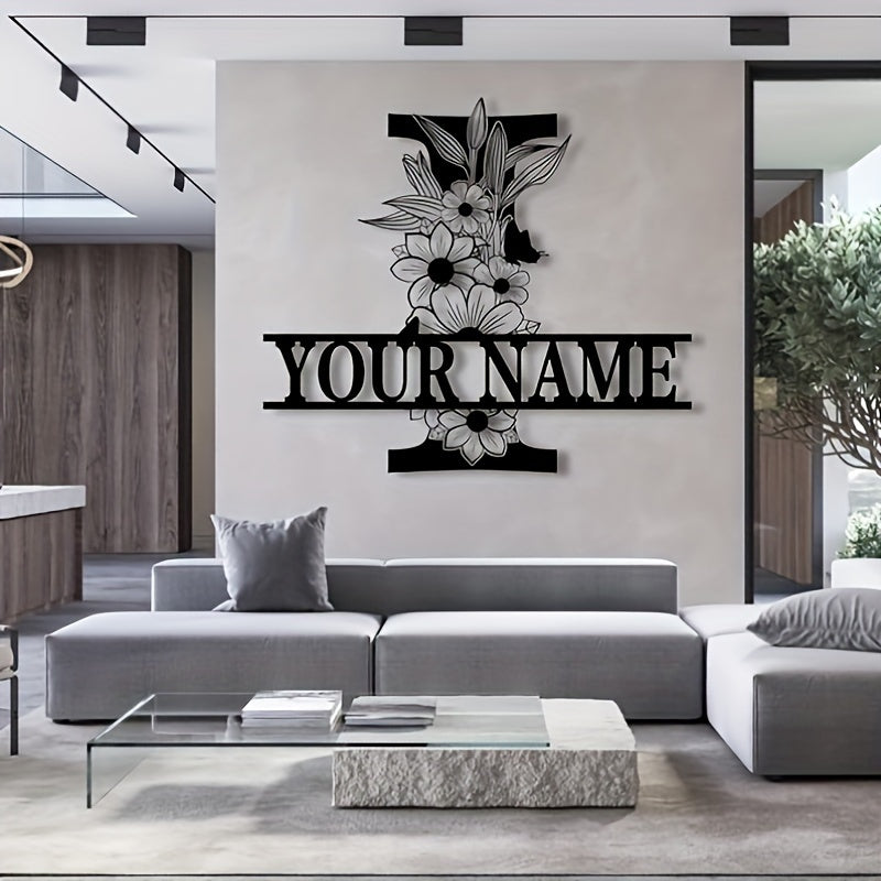 Custom Metal Plaque Family Name Sign  Personalized Split Letter Sign