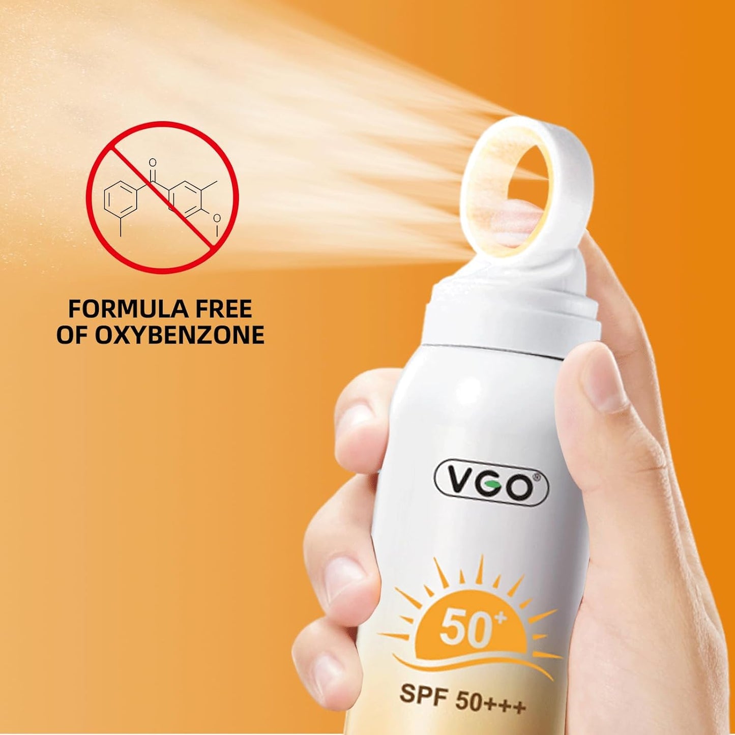 VGO Crystal Sunscreen Spray SPF 50, Oxybenzone-Free UVA/UVB Protection, Lightweight Moisturizing Sunscreen Water Resistant Spray for Body Face.150ml