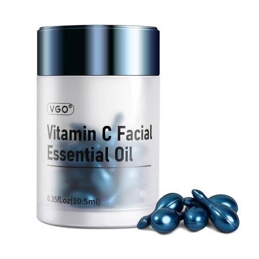 Vitamin E and C Facial Oil Blend with 10 Essential Oils in Capsules, 30 Count