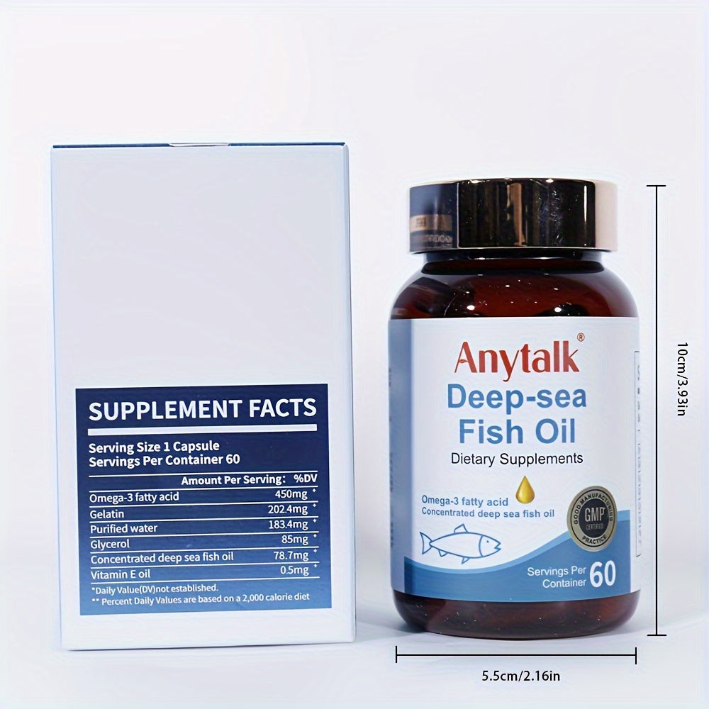 Anytalk Deep-sea Fish Oil Softgel Contains Omega-3 Fatty Acids, Concentrated Deep-sea Fish Oil, Vitamin E Oil, Purified Water, Gelatin, Glycerin