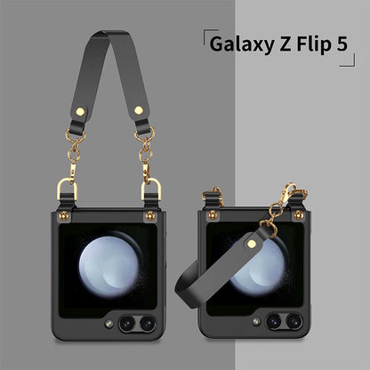 Luxury Samsung Z Filp5 Phone Case With Portable Wrist Rope