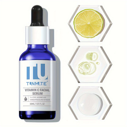 Tunmate Vitamin C Facial Serum | Contains Vitamin C, Propylene Glycol, Ceramide | Evens Out Skin Tone, Lasting And Powerful Moisturizing, Enhances The Natural Radiance Of The Face, Looks Younger | Brightening And Moisturizing Facial Serum