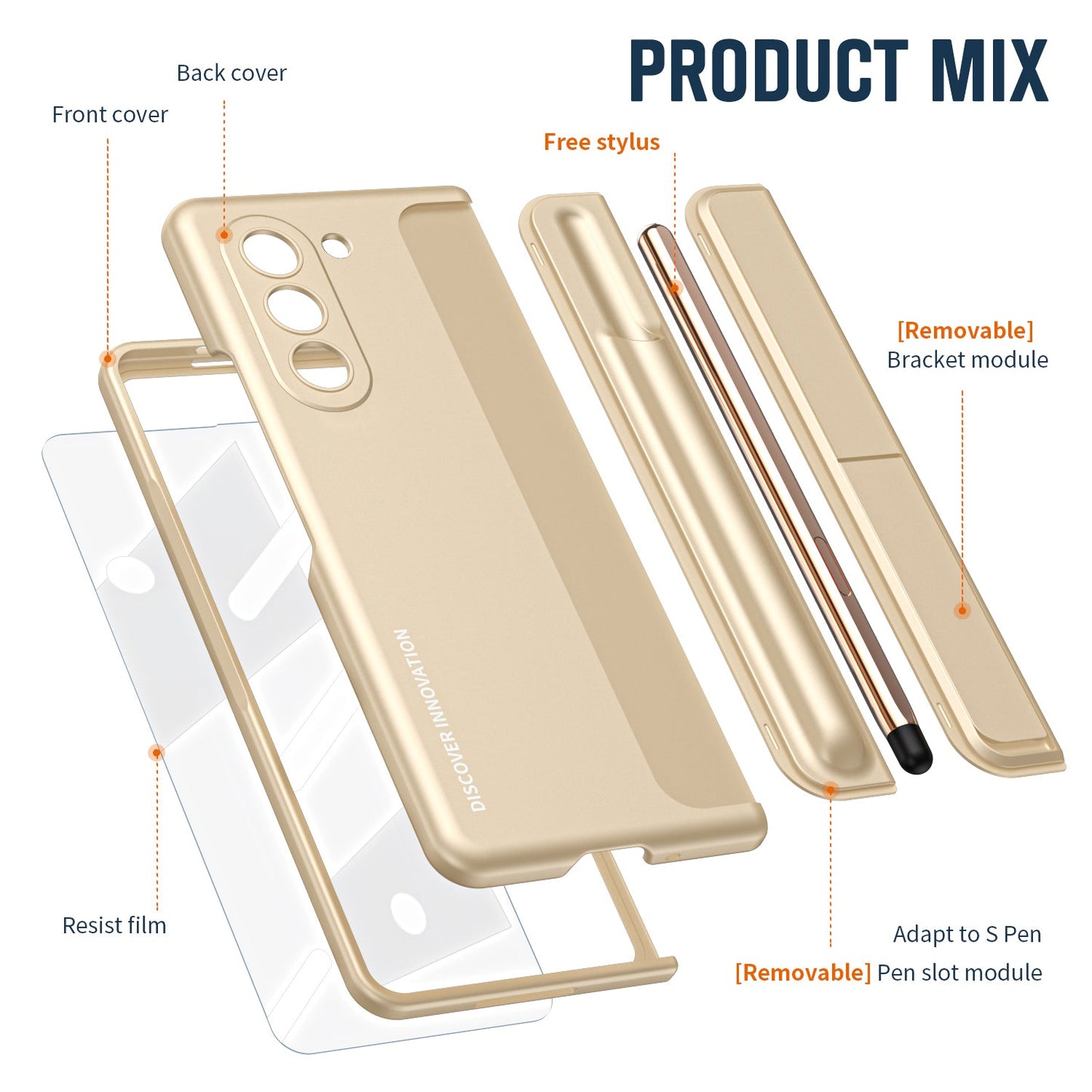 Pen Tray And Bracket 2 in 1 Shockproof Phone Case With Stylus & Screen Protector For Galaxy Z Fold 6/5/4