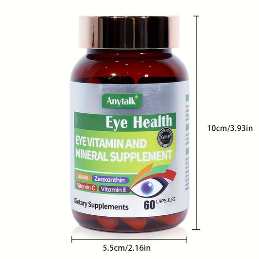 Anytalk Eye Vitamin And Mineral Supplement, Containing Vitamin C, Vitamin E, Zinc Citrate And Other Trace Mineral Elements, Used For Eye Care And Mineral Supplementation, Taken With Meals - 750 Mg/60 Tablets