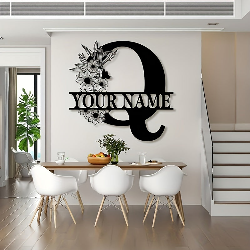 Custom Metal Plaque Family Name Sign  Personalized Split Letter Sign