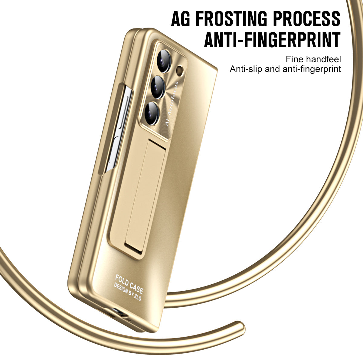 Frosted Electroplating Shockproof Phone Case With Front Screen Protector & Bracket For Galaxy Z Fold6/5/4/3